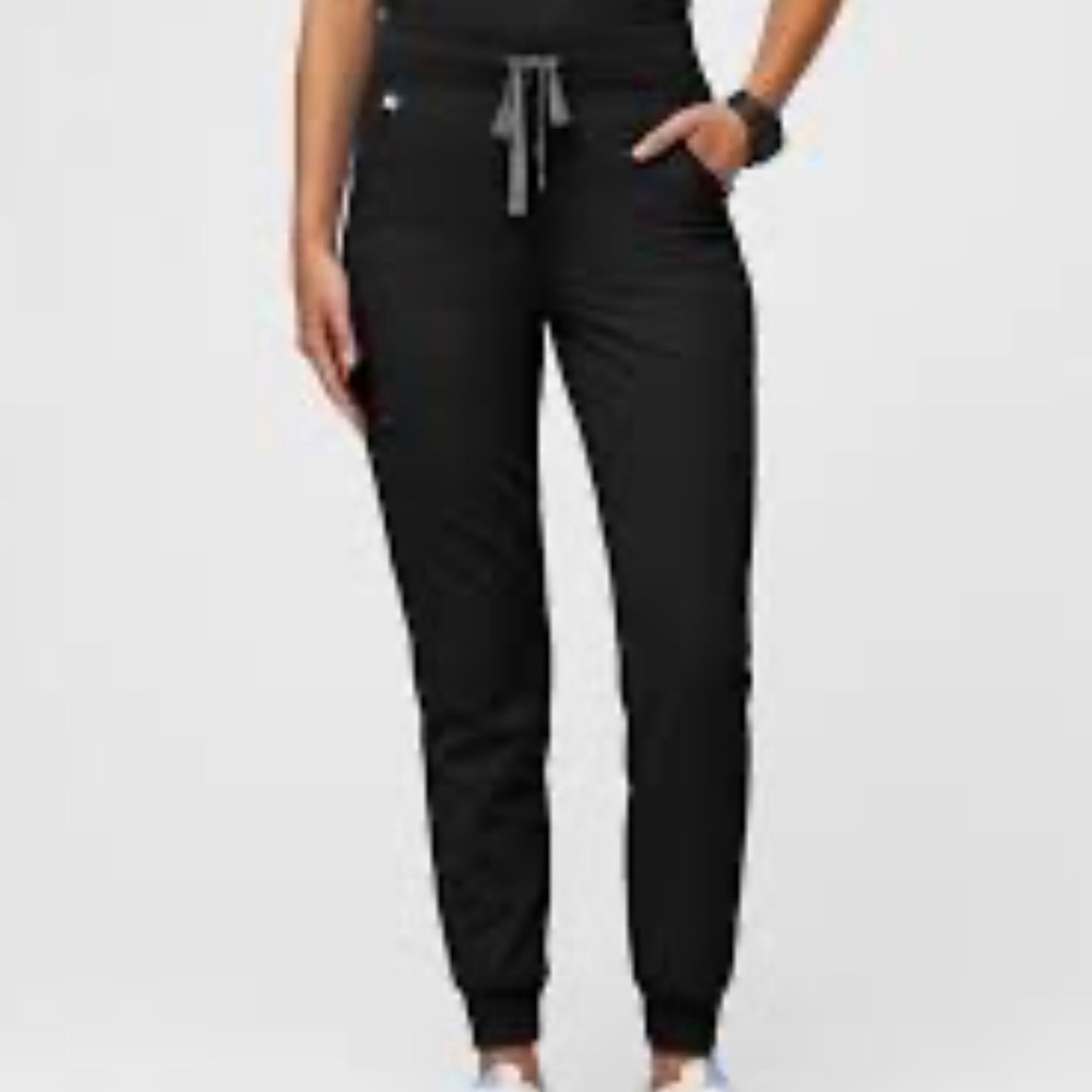 Figs Black Track Pants